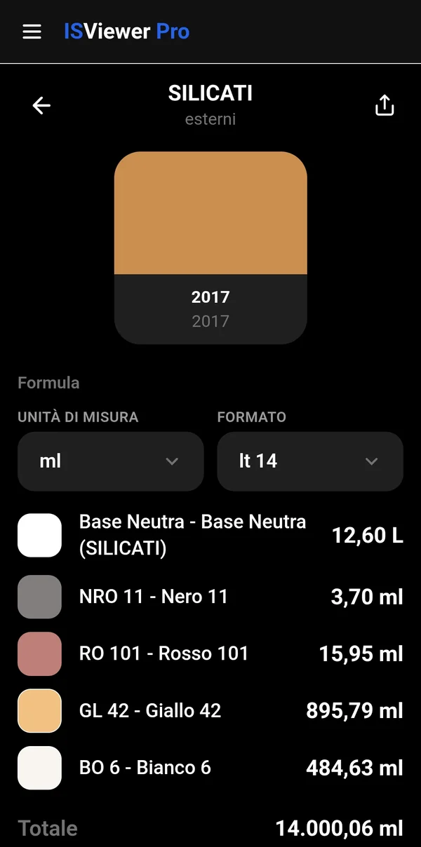 ISViewer Pro, schermata Formula