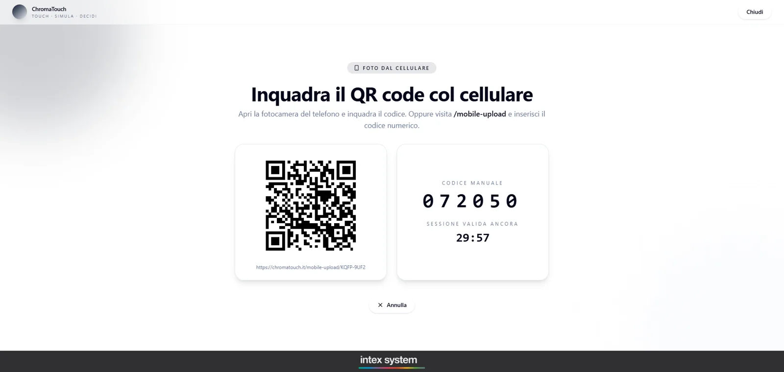 ChromaTouch, schermata Foto dal cellulare