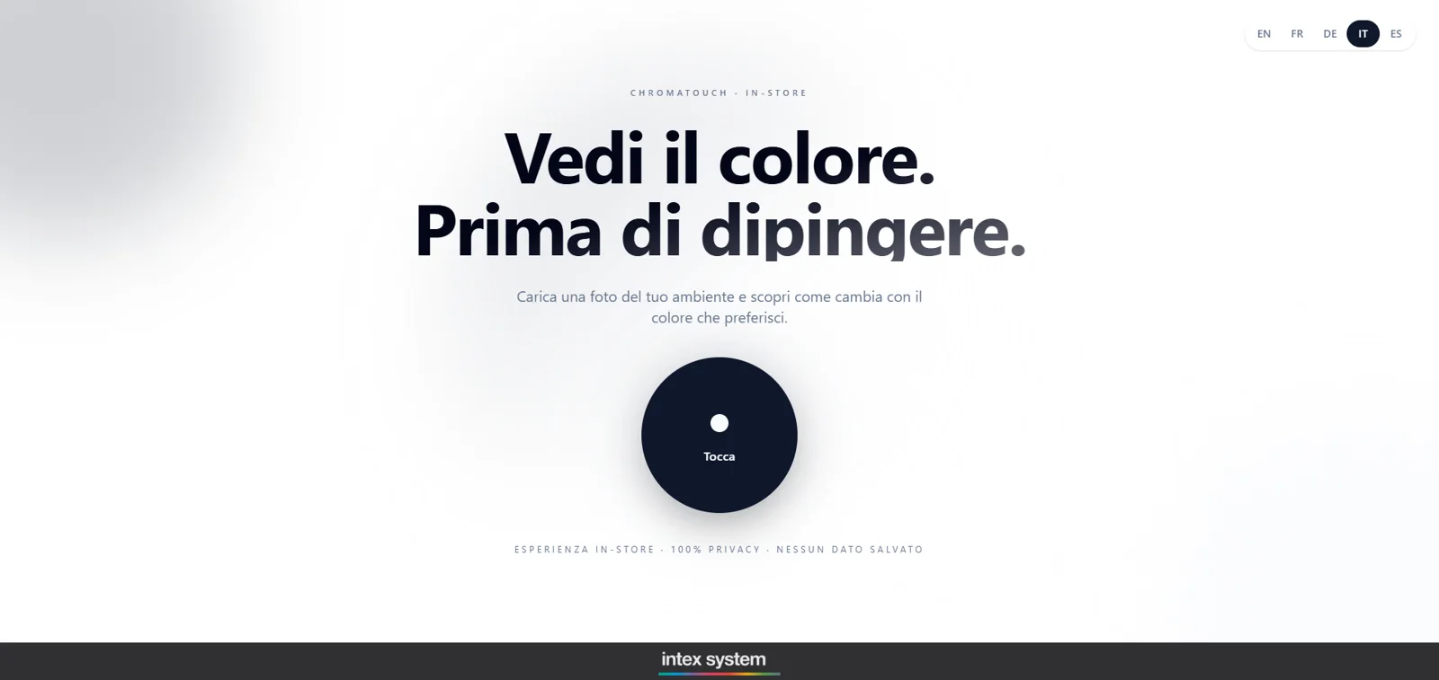 ChromaTouch, schermata Esperienza in negozio